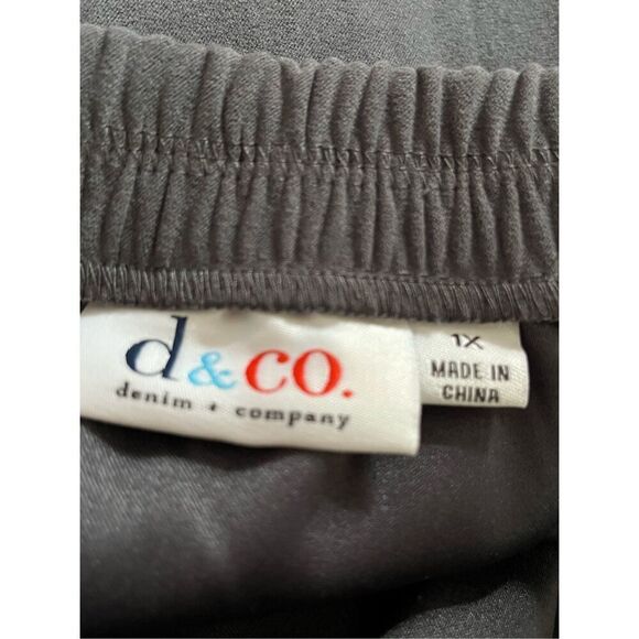 Denim & Co. (D & Co. Women’s 1X Faux Suede Circle Tiered Midi Skirt in Gray - Picture 3 of 5